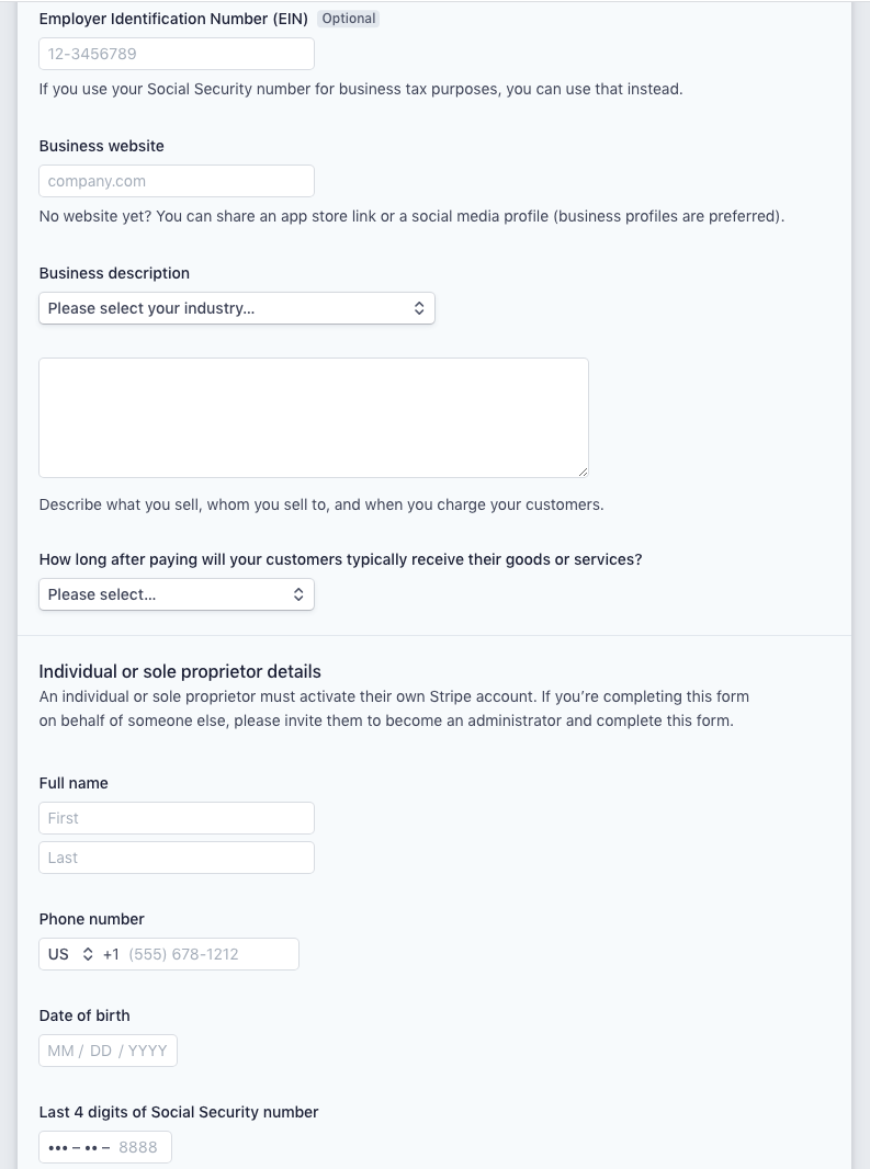 stripe account setup on limepay 3