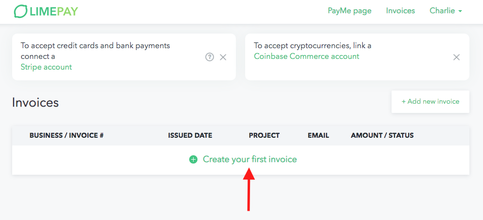 create invoice on limepay