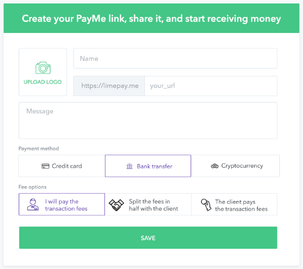 payme page creation on limepay 1