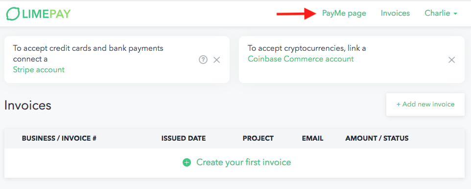 limepay payme page creation