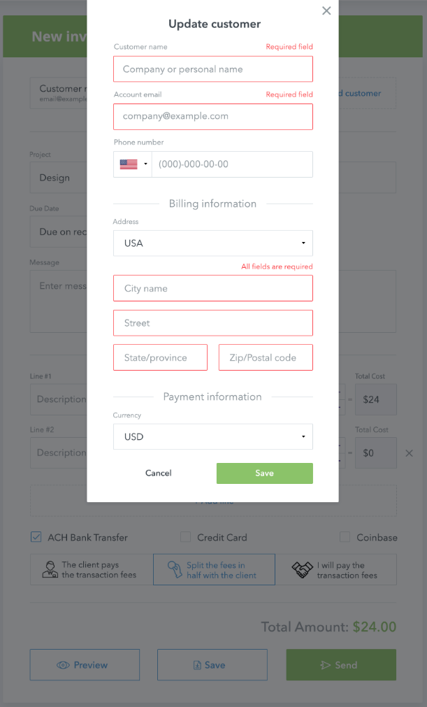 Update customer details on limepay